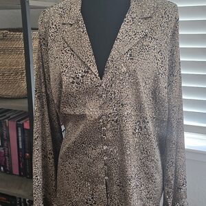 Express Men's Animal Print Button Down Shirt